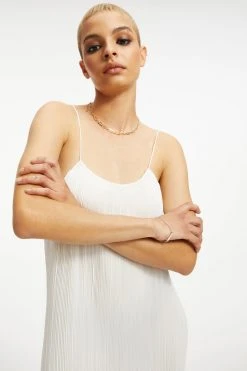 New 🔥 GOOD AMERICAN ALWAYS FITS PLISSÉ SLIP DRESS | IVORY001 DRESSes 🎉 9 GOOD AMERICAN ALWAYS FITS PLISSÉ SLIP DRESS | IVORY001 Dresses
