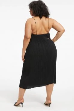 GOOD AMERICAN Dresses ALWAYS FITS PLISSÉ SLIP DRESS | BLACK001