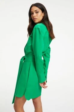 GOOD AMERICAN POPLIN SHIRT DRESS | SUMMER GREEN002 Dresses
