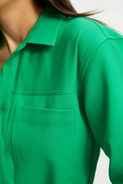 GOOD AMERICAN POPLIN SHIRT DRESS | SUMMER GREEN002 Dresses