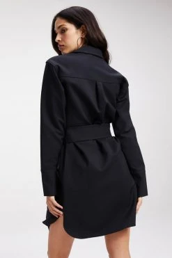 GOOD AMERICAN POPLIN SHIRT DRESS | BLACK001 Dresses