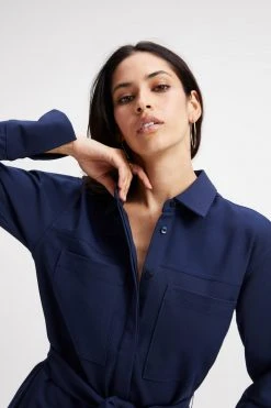 GOOD AMERICAN Dresses POPLIN SHIRT DRESS | NAVY001