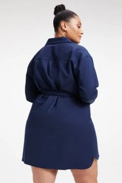 GOOD AMERICAN Dresses POPLIN SHIRT DRESS | NAVY001