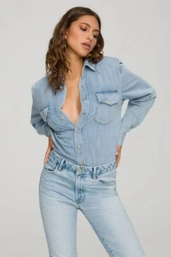 Good American Fashion Store 16 GOOD AMERICAN EASY SHIRT | BLUE549