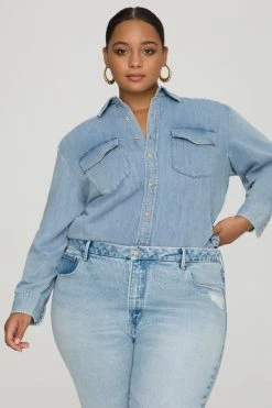 GOOD AMERICAN EASY SHIRT | BLUE549