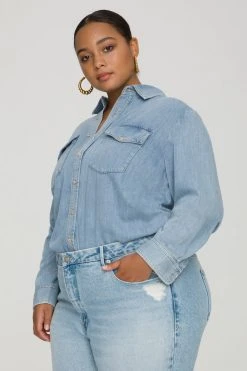 GOOD AMERICAN EASY SHIRT | BLUE549