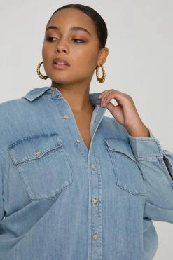 GOOD AMERICAN EASY SHIRT | BLUE549