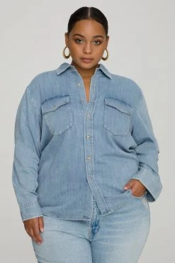 GOOD AMERICAN EASY SHIRT | BLUE549