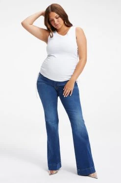Good American Fashion Store 38 GOOD AMERICAN Brand New Denim MATERNITY GOOD FLARE | BLUE363
