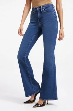 GOOD AMERICAN Brand New Denim GOOD LEGS FLARE | INDIGO256