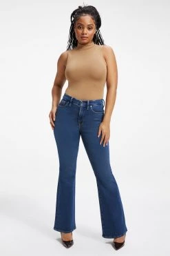 Good American Fashion Store 34 GOOD AMERICAN Brand New Denim GOOD LEGS FLARE | INDIGO256