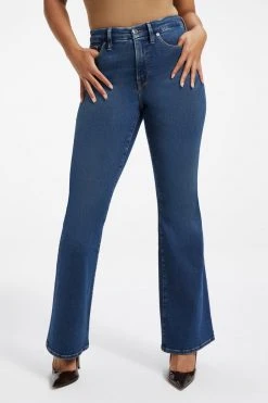GOOD AMERICAN Brand New Denim GOOD LEGS FLARE | INDIGO256