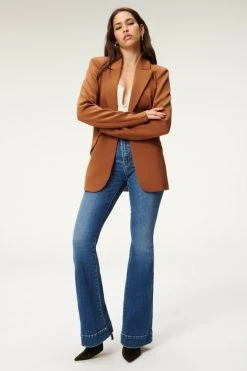 Hot Sale 😀 GOOD AMERICAN GOOD LEGS FLARE DEEP V BACK | BLUE843 😀 23 GOOD AMERICAN GOOD LEGS FLARE DEEP V BACK | BLUE843