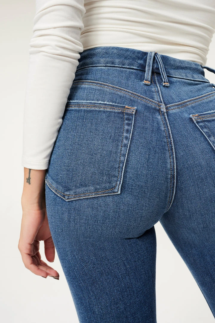 Hot Sale 😀 GOOD AMERICAN GOOD LEGS FLARE DEEP V BACK | BLUE843 😀 5 GOOD AMERICAN GOOD LEGS FLARE DEEP V BACK | BLUE843