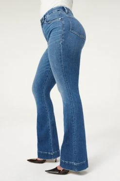 Hot Sale 😀 GOOD AMERICAN GOOD LEGS FLARE DEEP V BACK | BLUE843 😀 25 GOOD AMERICAN GOOD LEGS FLARE DEEP V BACK | BLUE843