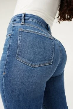 Hot Sale 😀 GOOD AMERICAN GOOD LEGS FLARE DEEP V BACK | BLUE843 😀 27 GOOD AMERICAN GOOD LEGS FLARE DEEP V BACK | BLUE843