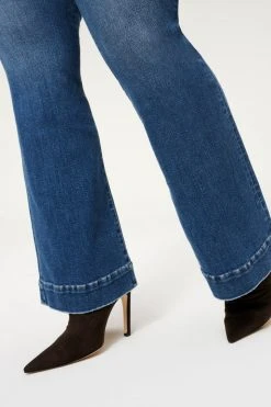 Hot Sale 😀 GOOD AMERICAN GOOD LEGS FLARE DEEP V BACK | BLUE843 😀 30 GOOD AMERICAN GOOD LEGS FLARE DEEP V BACK | BLUE843