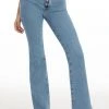 GOOD AMERICAN GOOD FLARE RAW EXPOSED BUTTON | BLUE670 Bootcut & Flare