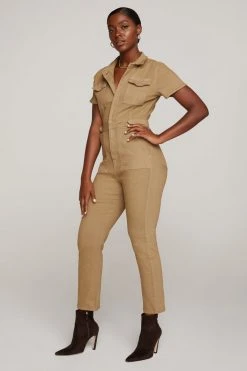 GA-SALE Jumpsuits FIT FOR SUCCESS JUMPSUIT | KHAKI005