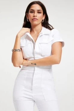 GOOD AMERICAN Jumpsuits FIT FOR SUCCESS JUMPSUIT | WHITE001