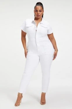 GOOD AMERICAN Jumpsuits FIT FOR SUCCESS JUMPSUIT | WHITE001