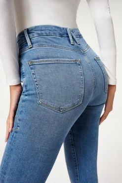 GA-SALE High Waisted GOOD FLARE RAW HEM | INDIGO082