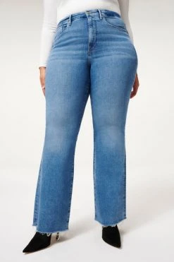 GA-SALE High Waisted GOOD FLARE RAW HEM | INDIGO082