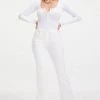 GOOD AMERICAN GOOD FLARE TROUSER HEM | WHITE001