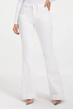 GOOD AMERICAN GOOD FLARE TROUSER HEM | WHITE001