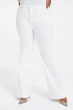 GOOD AMERICAN GOOD FLARE TROUSER HEM | WHITE001