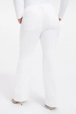 GOOD AMERICAN GOOD FLARE TROUSER HEM | WHITE001
