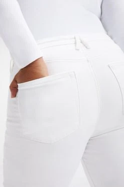 GOOD AMERICAN GOOD FLARE TROUSER HEM | WHITE001