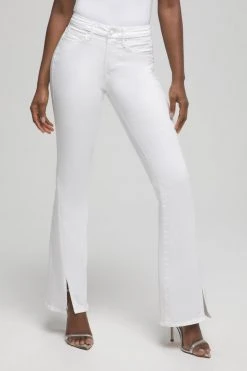 GOOD AMERICAN GOOD FLARE TWISTED SLIT | WHITE001 High Waisted