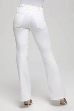 GOOD AMERICAN GOOD FLARE TWISTED SLIT | WHITE001 High Waisted