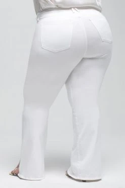 GOOD AMERICAN GOOD FLARE TWISTED SLIT | WHITE001 High Waisted