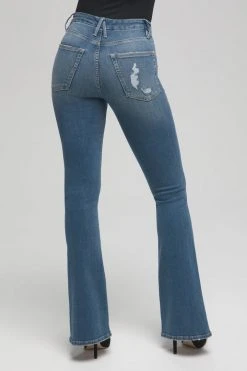 GOOD AMERICAN GOOD FLARE TWISTED SLIT | BLUE525 High Waisted