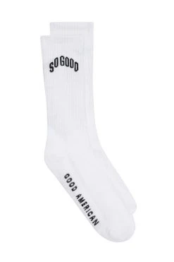 GOOD AMERICAN SO GOOD TUBE SOCK | WHITE001 Sweats