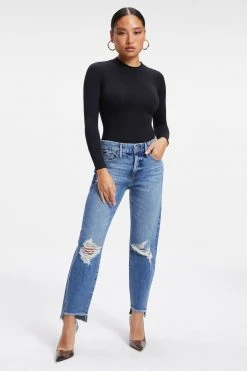 GOOD AMERICAN GOOD GIRLFRIEND W/ SIDE STEP | BLUE448 Straight