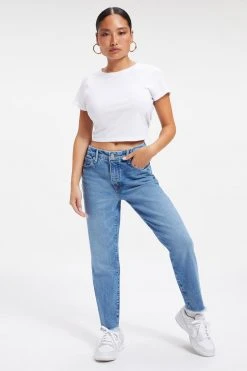 GOOD AMERICAN GOOD GIRLFRIEND PETITE | BLUE942 Relaxed