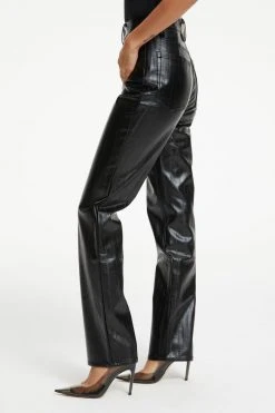 GOOD AMERICAN Pants BETTER THAN LEATHER GOOD ICON | BLACK EEL001