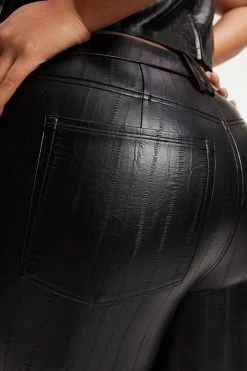 GOOD AMERICAN Pants BETTER THAN LEATHER GOOD ICON | BLACK EEL001