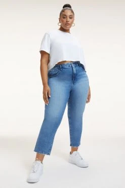 GOOD AMERICAN GOOD ICON CROP | INDIGO260 Brand New Denim