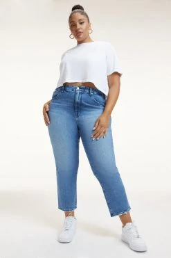 GOOD AMERICAN GOOD ICON CROP | INDIGO260 Brand New Denim