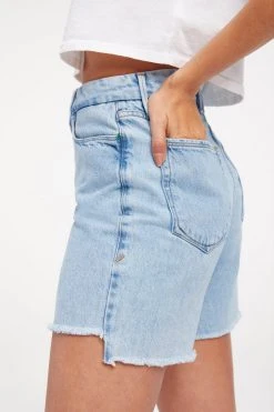 GOOD AMERICAN High Waisted GOOD ICON SHORT JEANS REDESIGN| INDIGO279