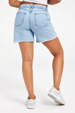 GOOD AMERICAN High Waisted GOOD ICON SHORT JEANS REDESIGN| INDIGO279
