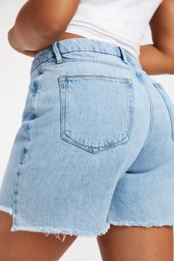 GOOD AMERICAN High Waisted GOOD ICON SHORT JEANS REDESIGN| INDIGO279
