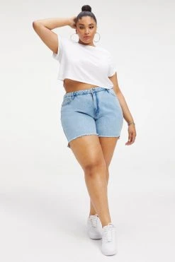 GOOD AMERICAN High Waisted GOOD ICON SHORT JEANS REDESIGN| INDIGO279