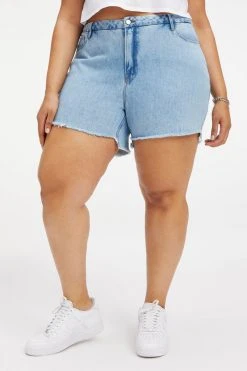 GOOD AMERICAN High Waisted GOOD ICON SHORT JEANS REDESIGN| INDIGO279