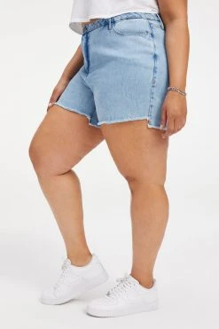 GOOD AMERICAN High Waisted GOOD ICON SHORT JEANS REDESIGN| INDIGO279