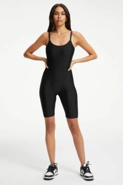 GOOD AMERICAN Jumpsuits COMPRESSION BIKER CATSUIT | BLACK001